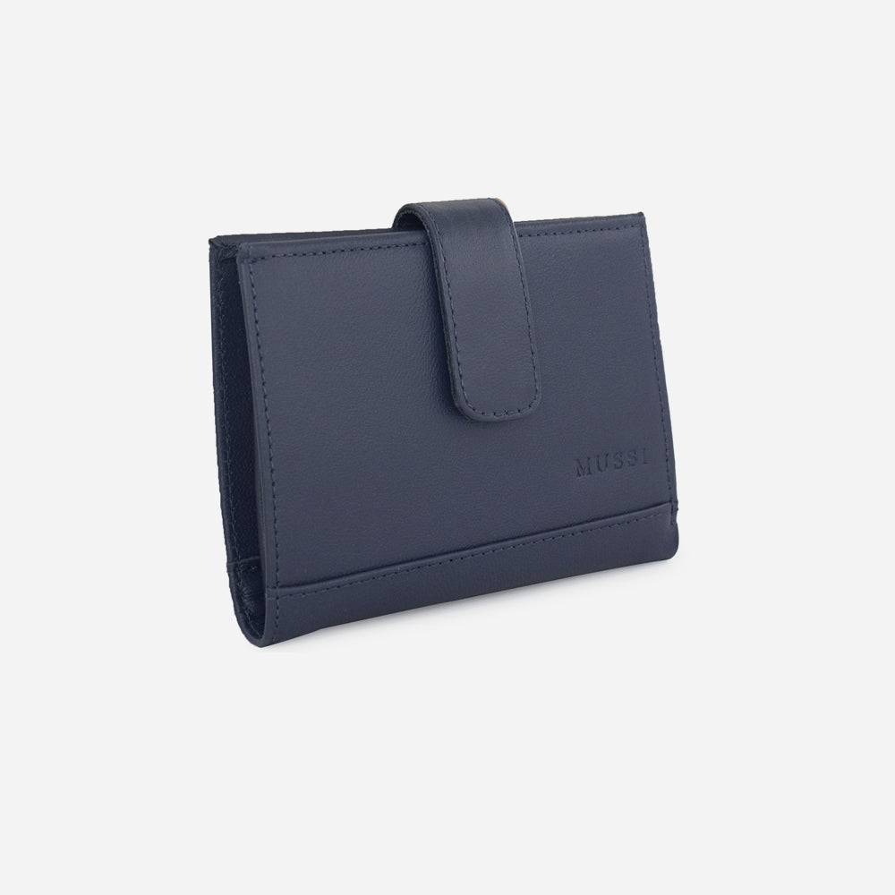 Billetera levana de cuero para mujer - Azul