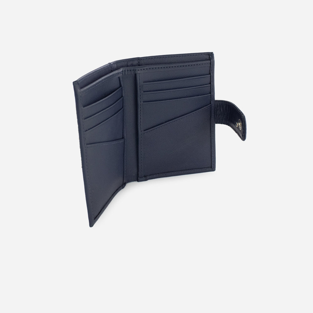 Billetera levana de cuero para mujer - Azul