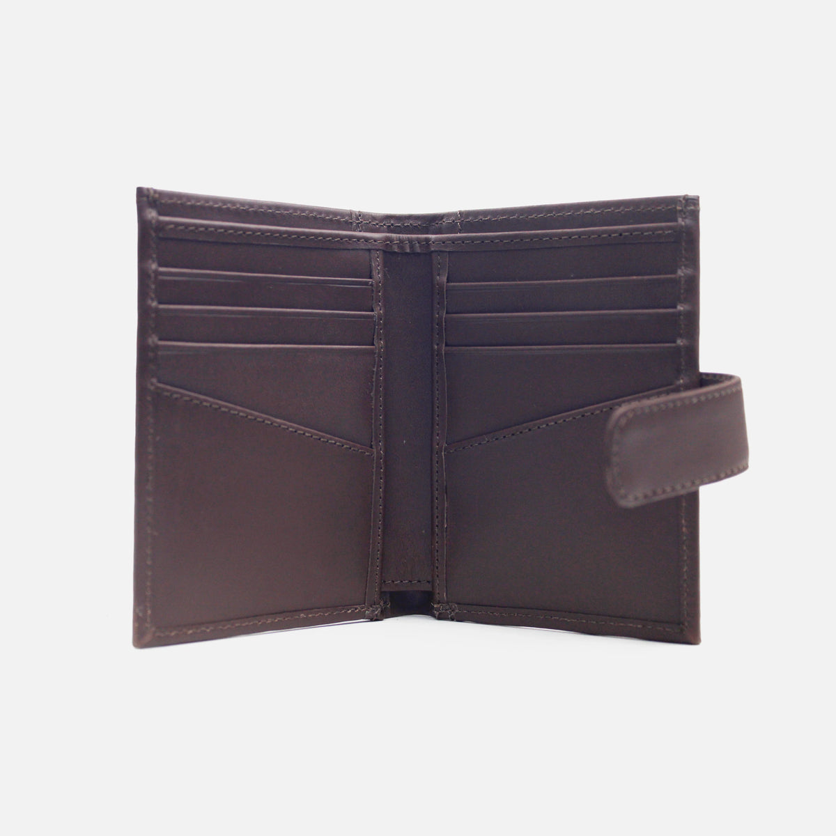 Billetera levana de cuero para mujer - Café