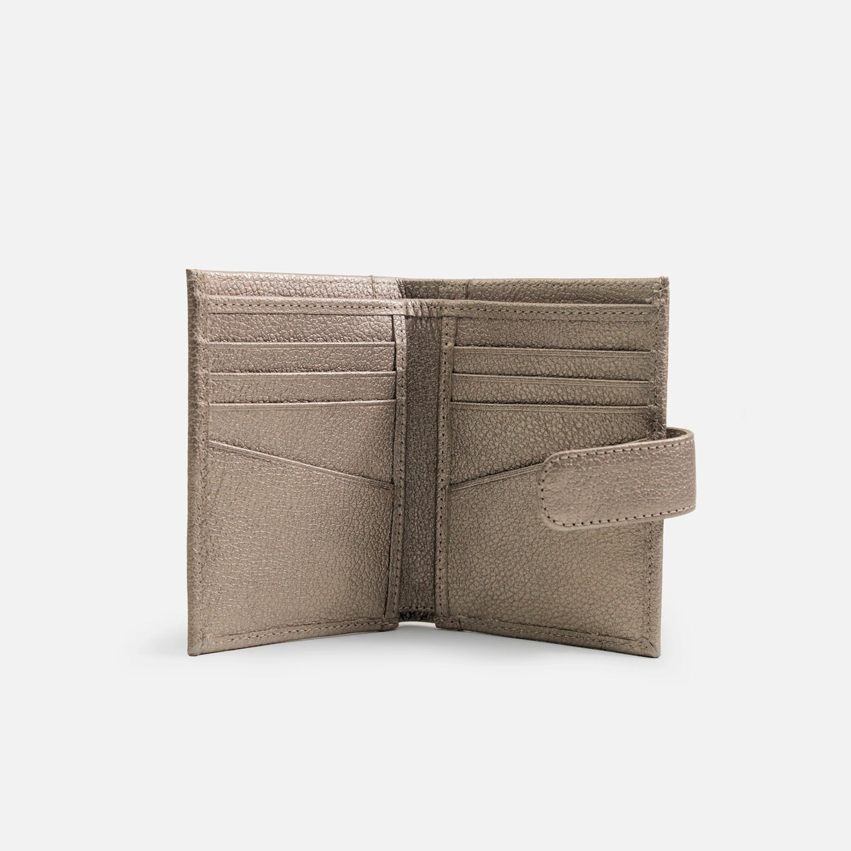Billetera levana de cuero para mujer - Bronce