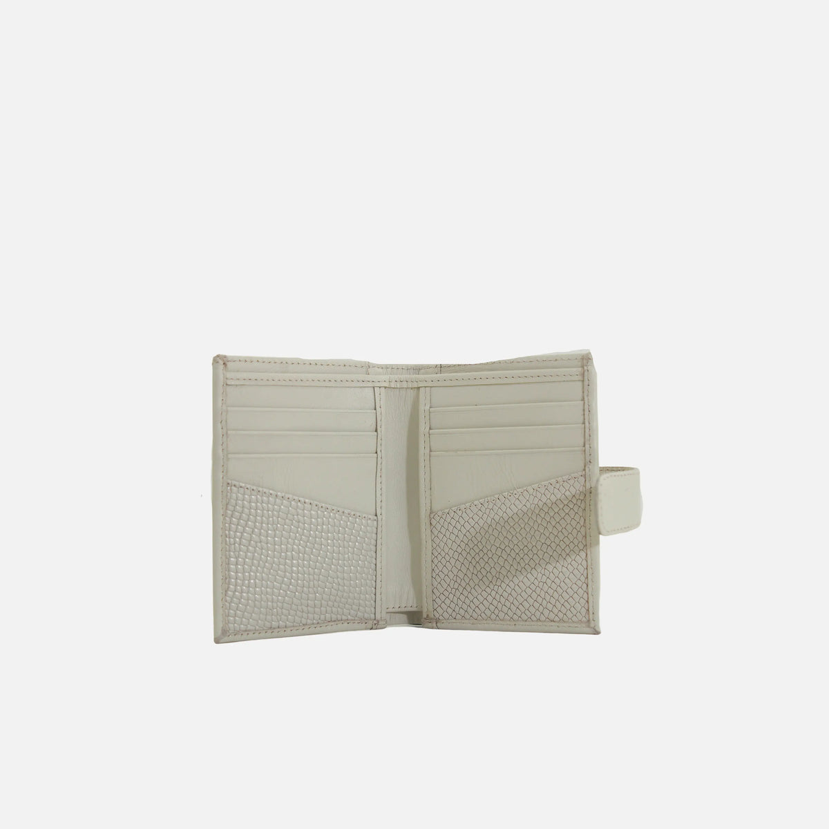 Billetera levana de cuero para mujer - Hueso