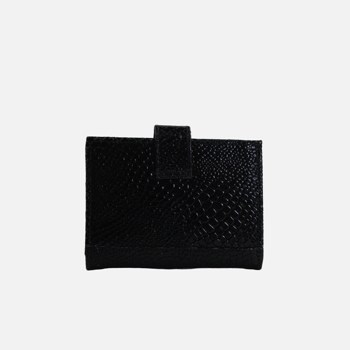 Billetera levana de cuero para mujer - Negro