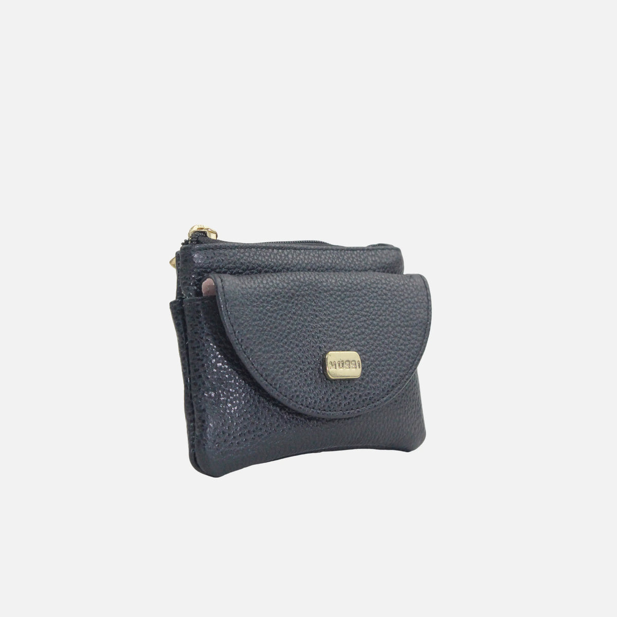 Monedero cabo de cuero para mujer - Negro