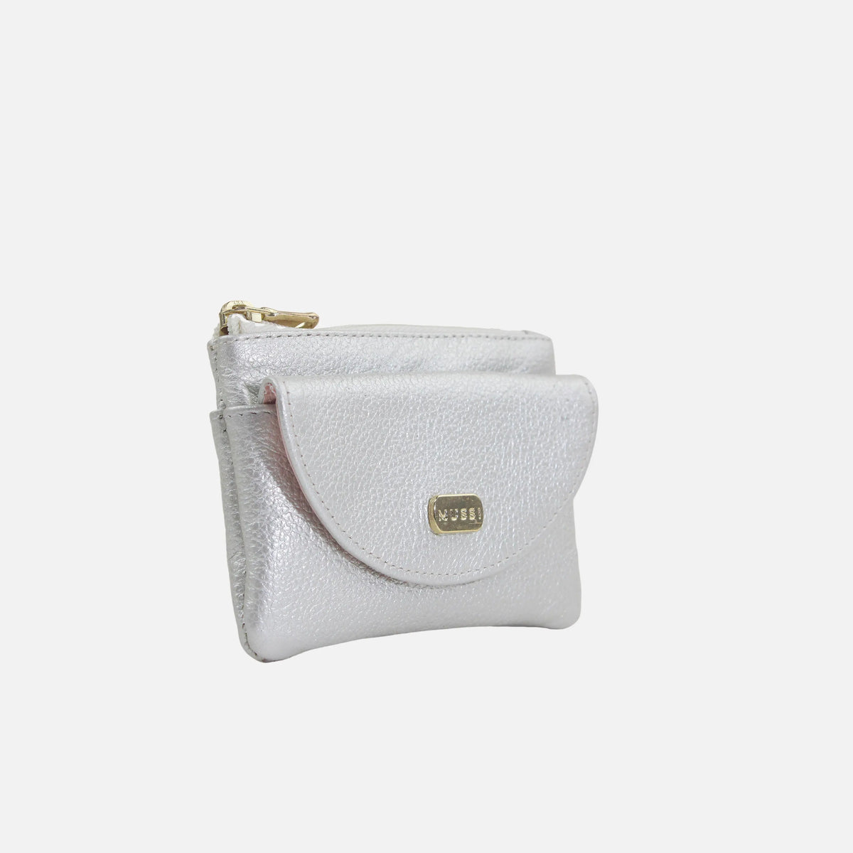 Monedero cabo de cuero para mujer - Plateado