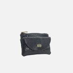 Monedero cabo de cuero para mujer - Negro