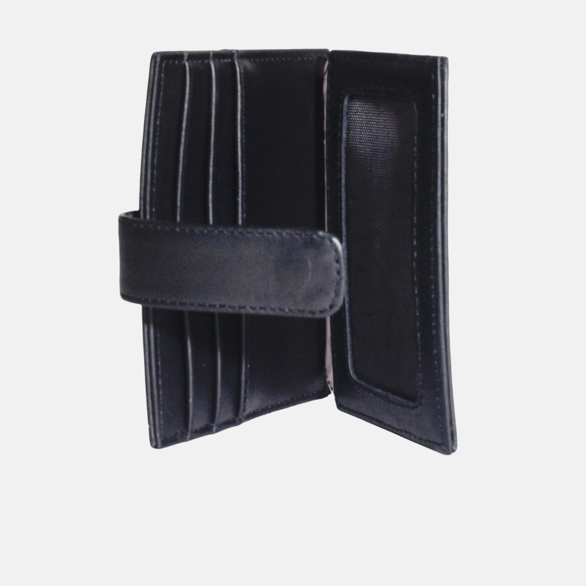 Tarjetero menina de cuero para mujer - Negro