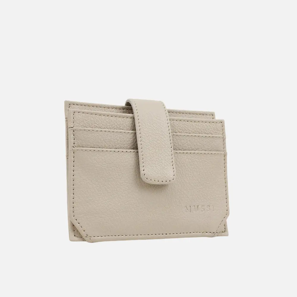 Tarjetero menina de cuero para mujer - Beige