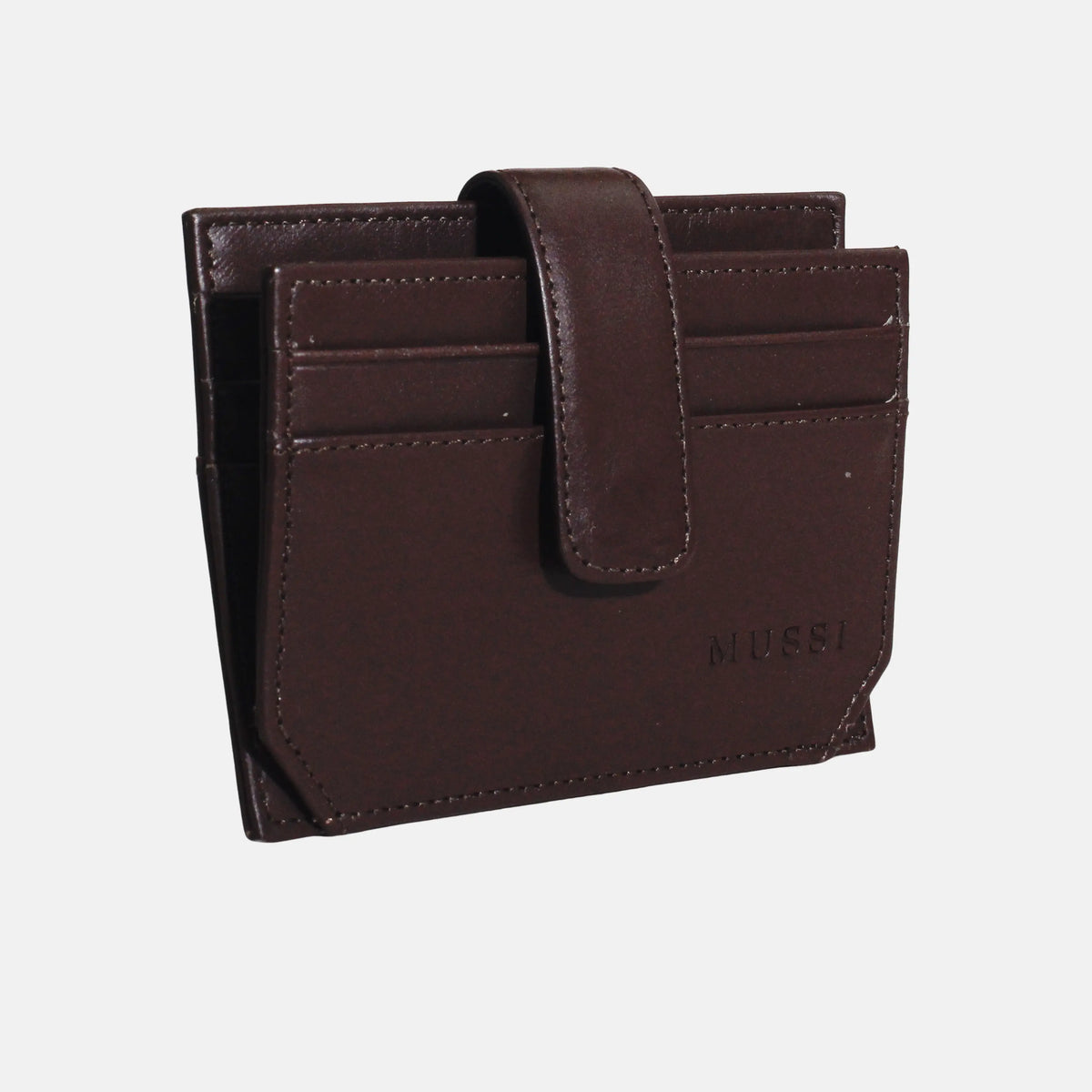 Tarjetero menina de cuero para mujer - Café