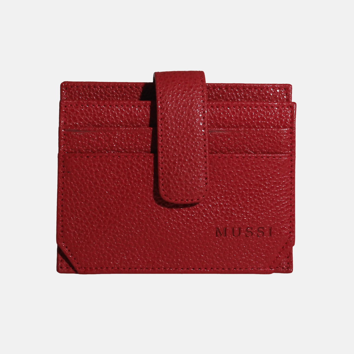 Tarjetero menina de cuero para mujer - Rojo