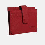 Tarjetero menina de cuero para mujer - Rojo