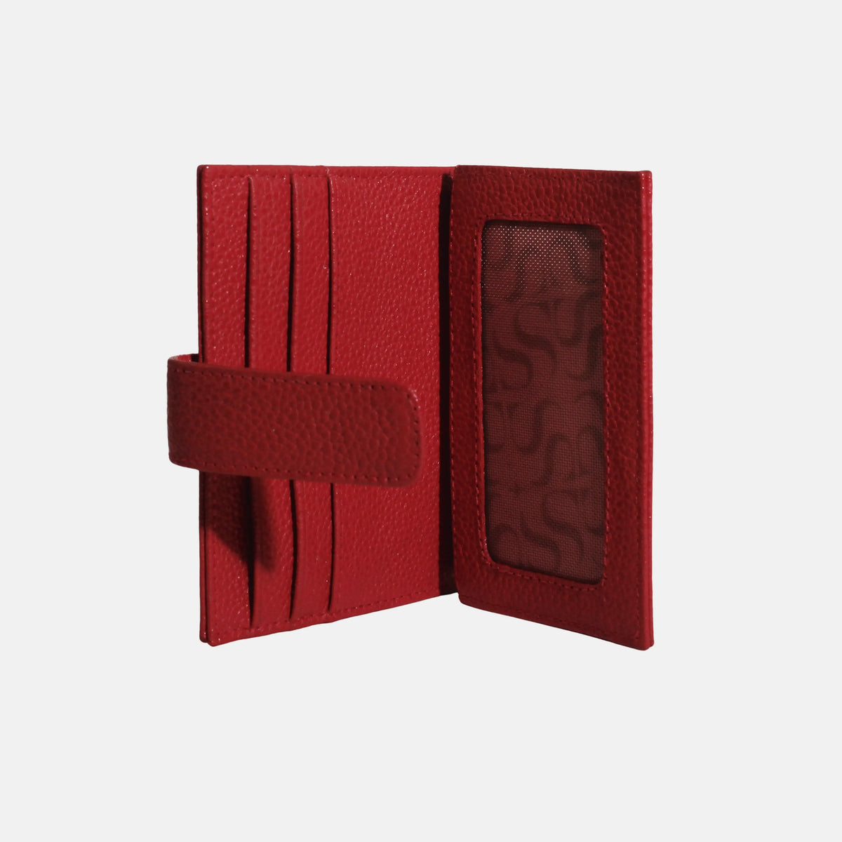 Tarjetero menina de cuero para mujer - Rojo