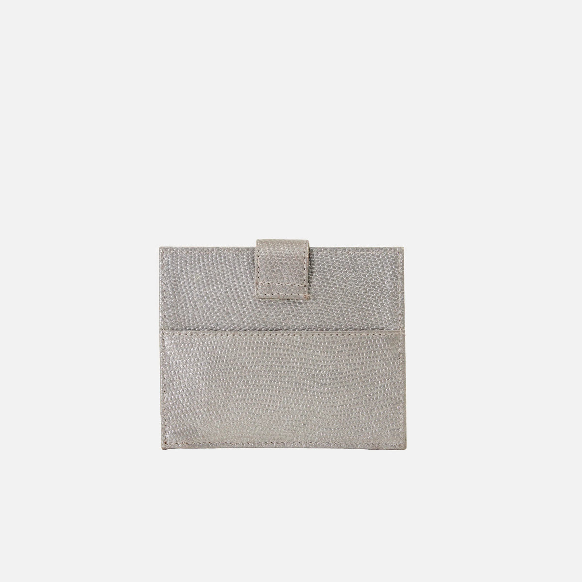 Tarjetero menina de cuero para mujer - Plateado