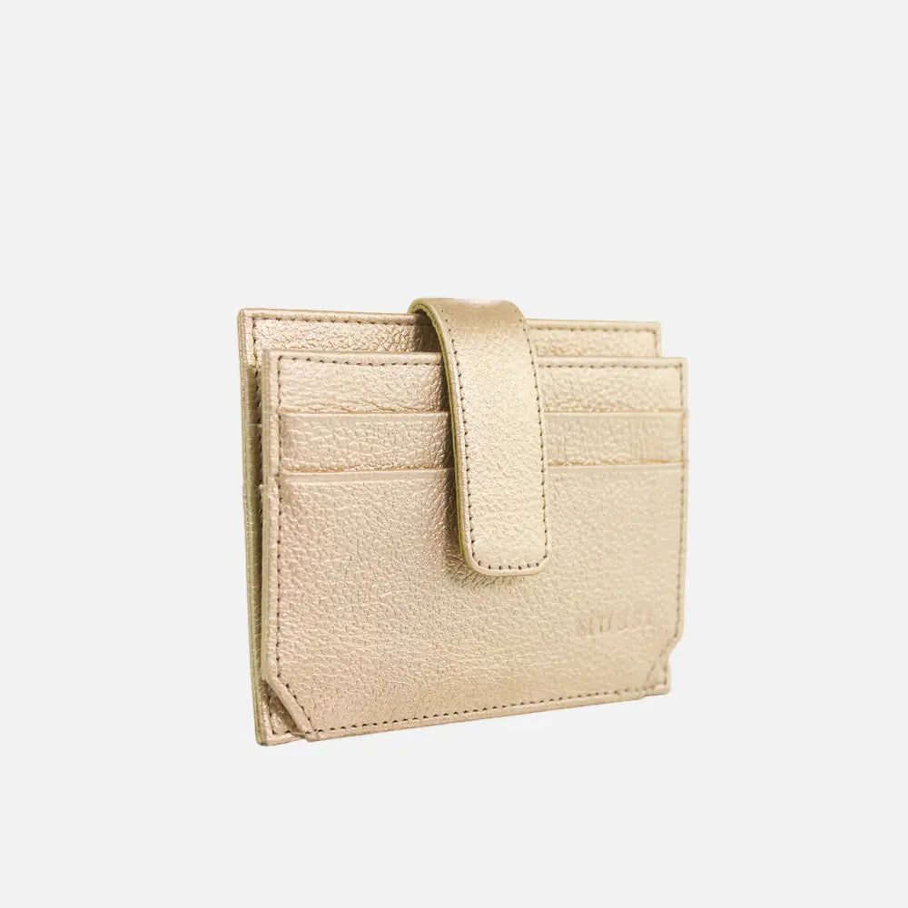 Tarjetero menina de cuero para mujer - Oro