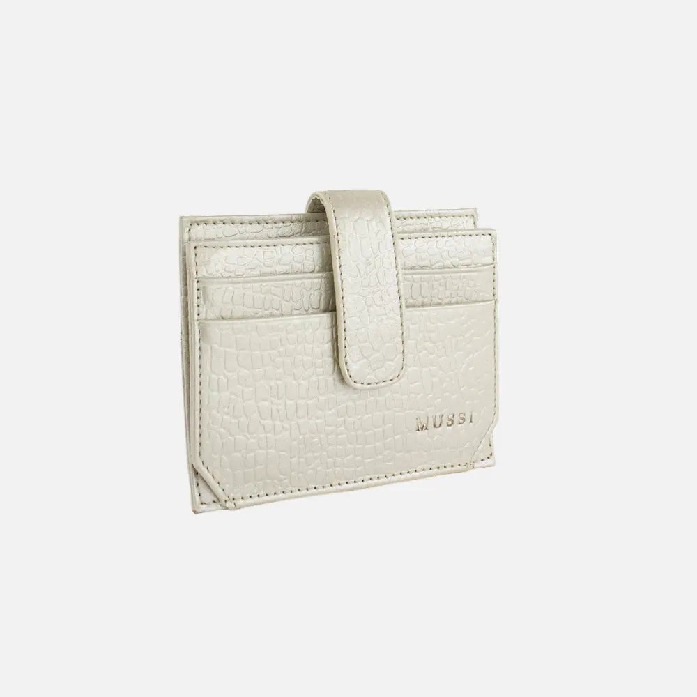 Tarjetero menina de cuero para mujer - Oro