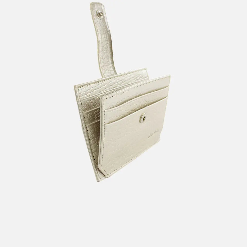 Tarjetero menina de cuero para mujer - Oro