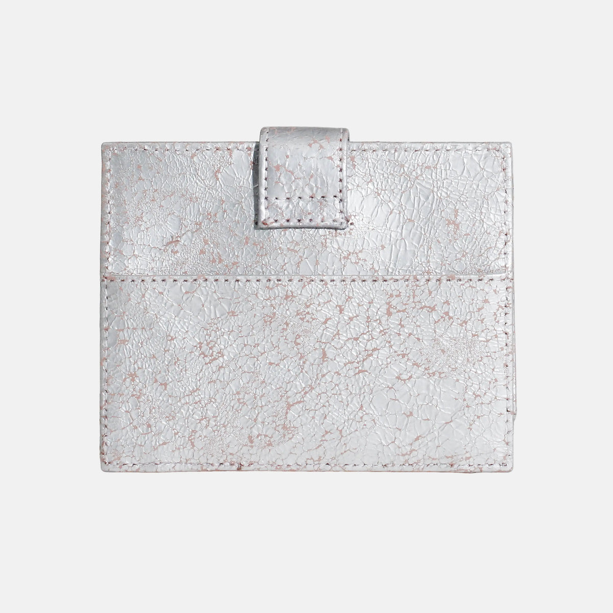 Tarjetero menina de cuero para mujer - Plateado