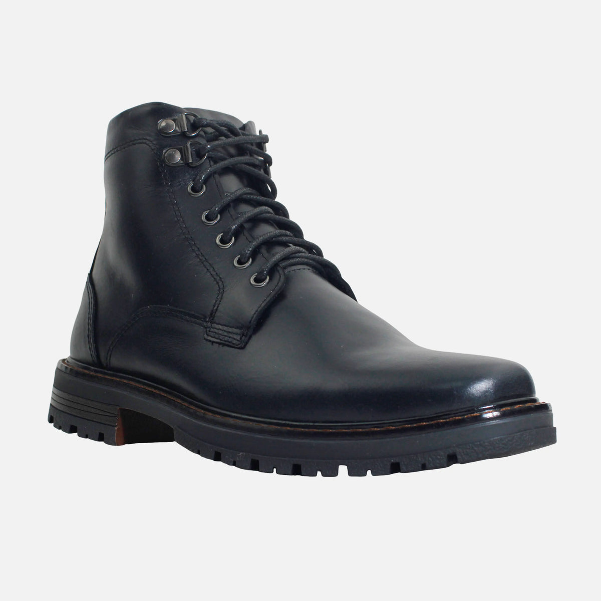 Botin tractorado elian de cuero para hombre - Negro