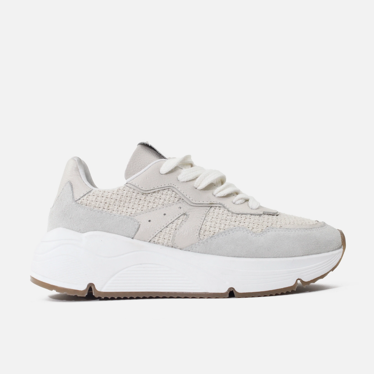 Tenis con plataforma keita de textil para mujer - Beige