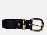 Correa zafra de cuero para mujer - Negro
