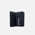 Billetera ambar de cuero para mujer - Negro