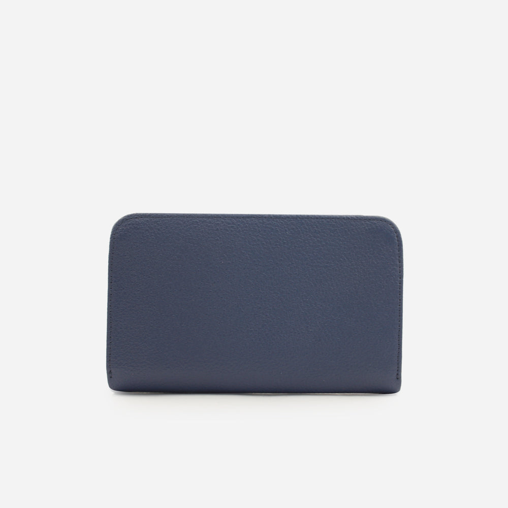 Billetera ambar de cuero para mujer - Azul