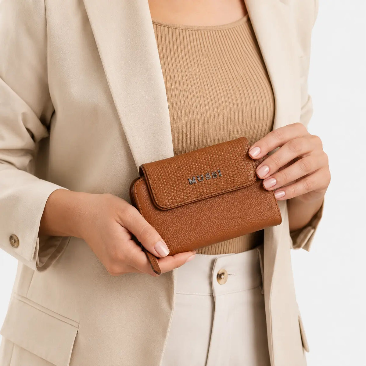 Billetera ambar de cuero para mujer - Brandy
