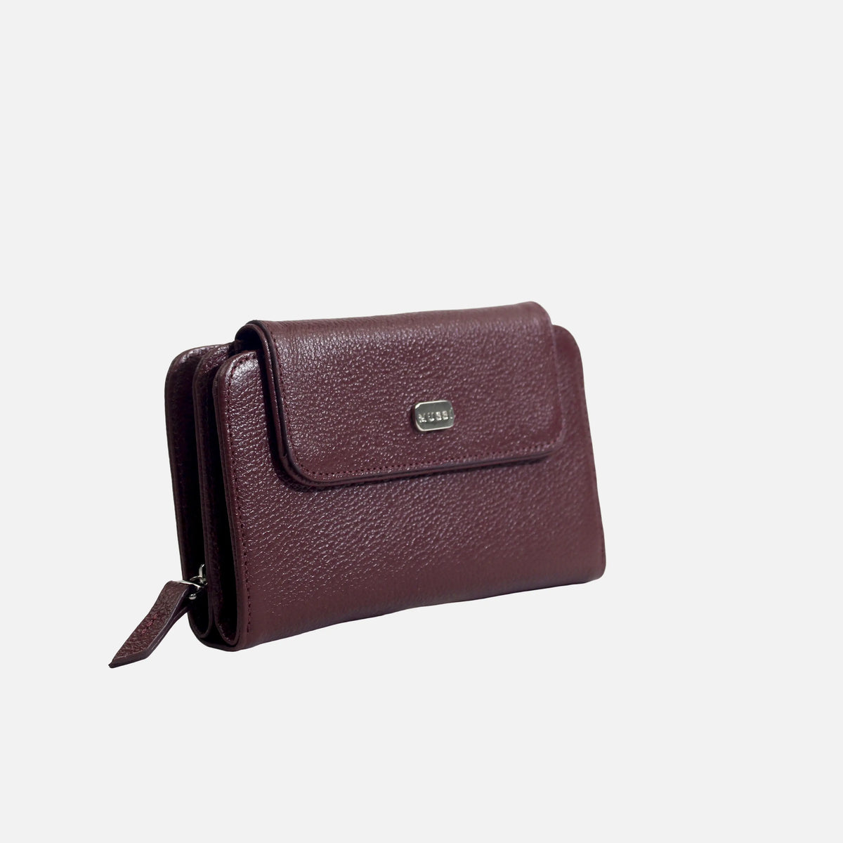 Billetera ambar de cuero para mujer - Vino