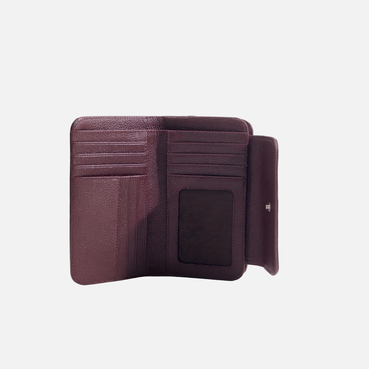 Billetera ambar de cuero para mujer - Vino