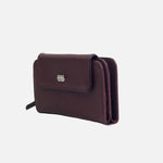 Billetera ambar de cuero para mujer - Vino
