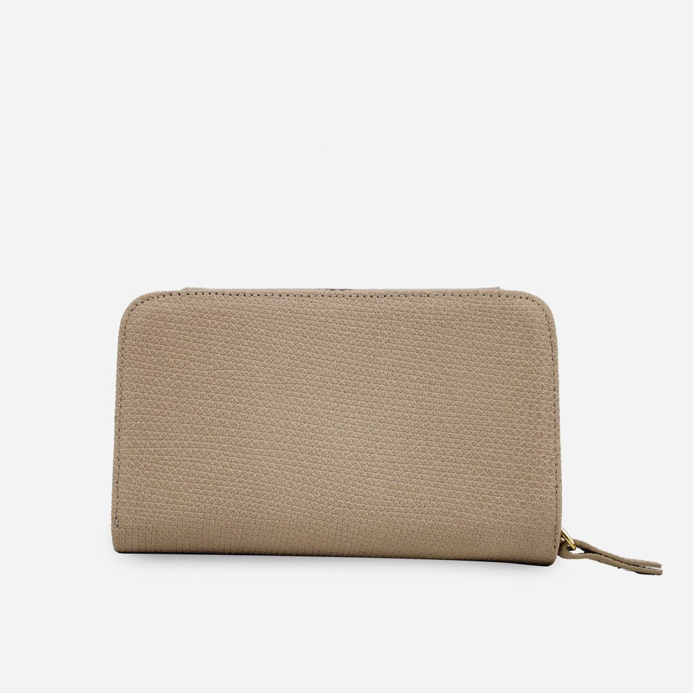 Billetera ambar de cuero para mujer - Taupe