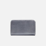 Billetera ambar de cuero para mujer - Plateado