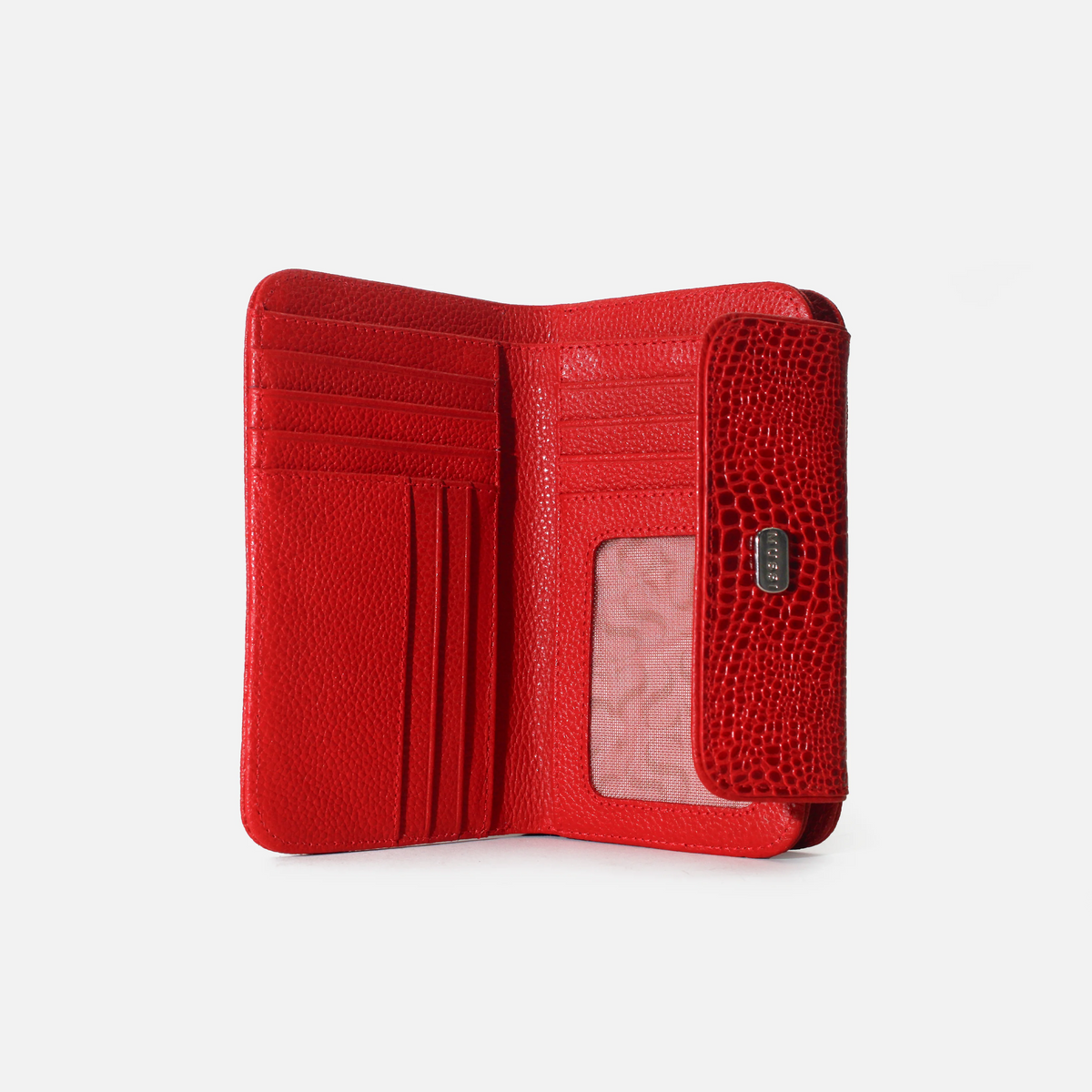 Billetera ambar de cuero para mujer - Rojo