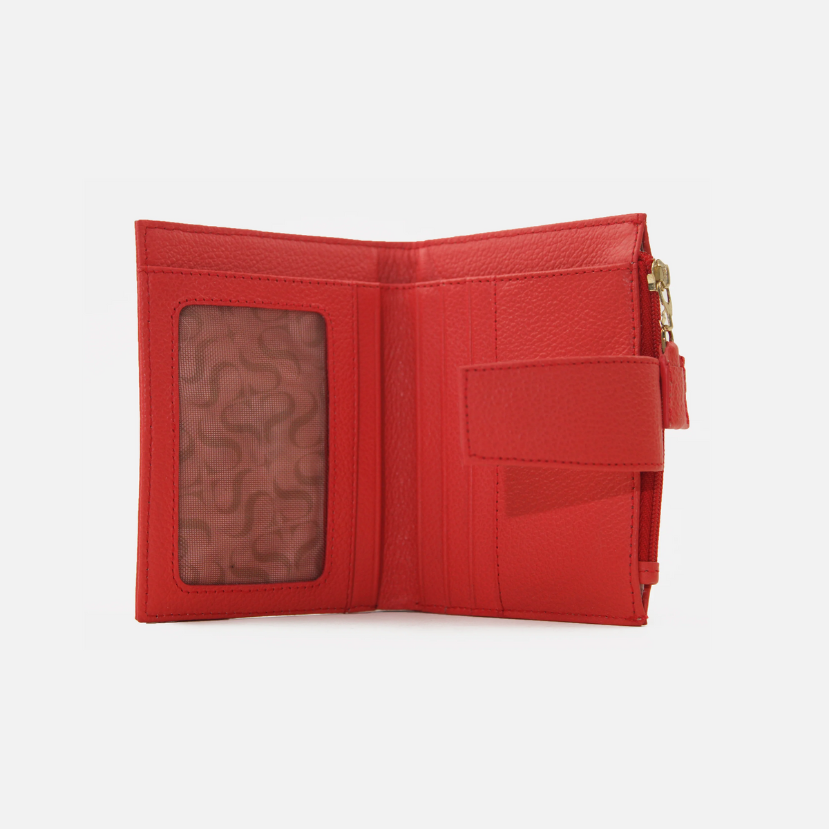 Billetera deneb de cuero para mujer - Rojo