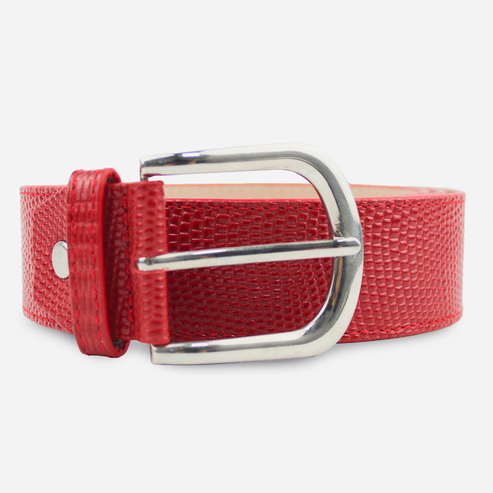 Correa vibrant de cuero para mujer - Rojo