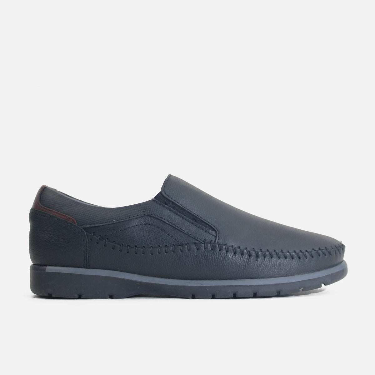 Mocasin plano marcus de cuero para hombre - Negro