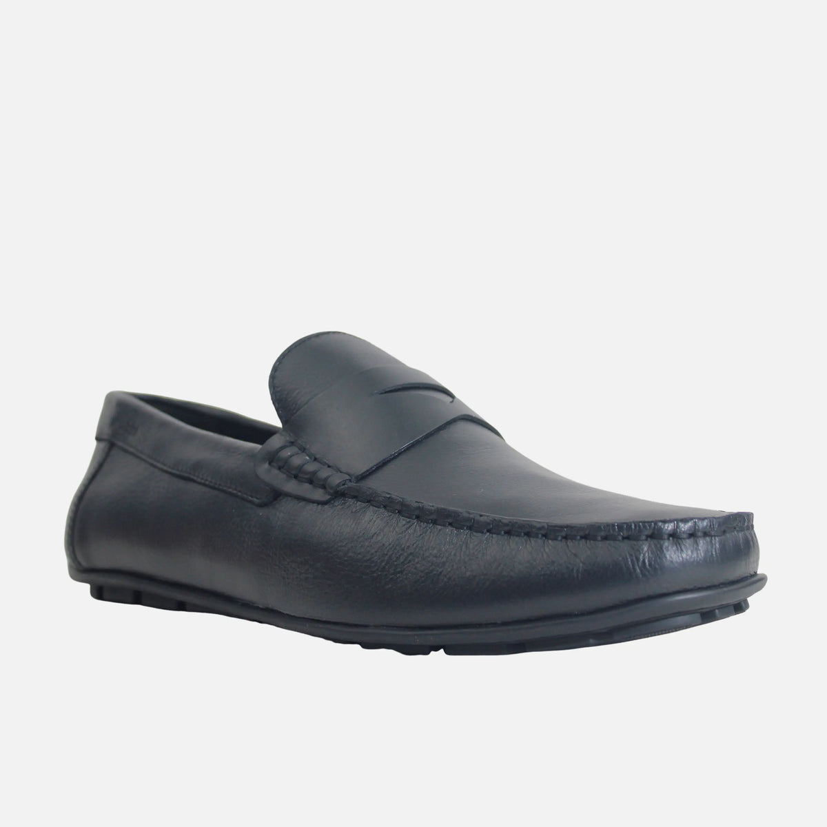 Mocasin plano samuel de cuero para hombre - Negro
