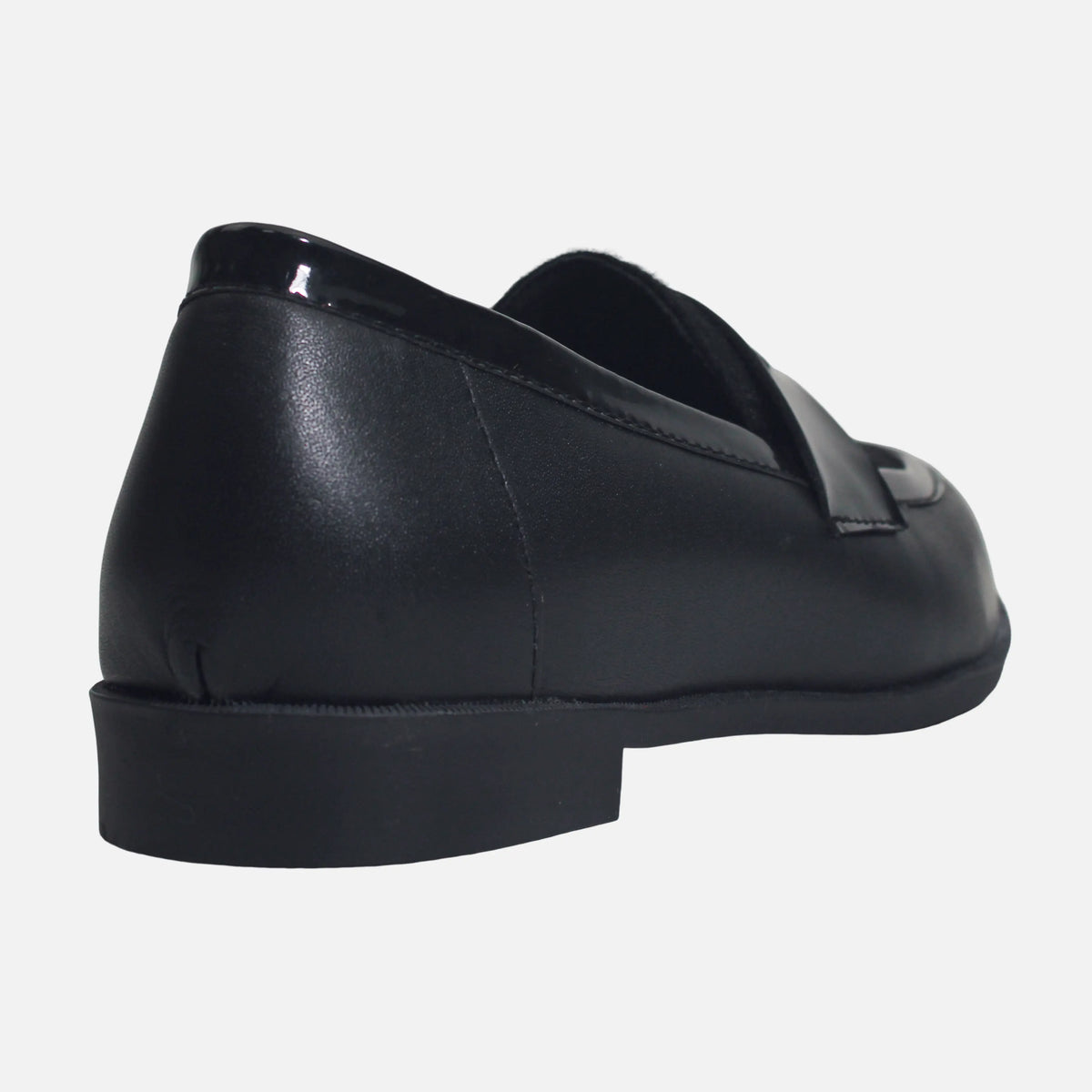 Mocasin plano vera de cuero para mujer - Negro
