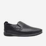 Mocasin plano leandro de cuero para hombre - Negro
