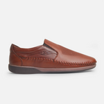 Mocasin plano leandro de cuero para hombre - Miel