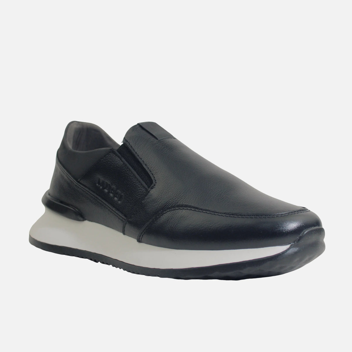 Mocasin plataforma maximilio de cuero para hombre - Negro