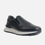 Mocasin plataforma maximilio de cuero para hombre - Negro