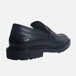 Mocasin plano leonardo de cuero para hombre - Negro