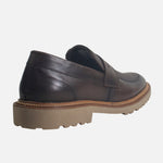 Mocasin plano leonardo de cuero para hombre - Brandy