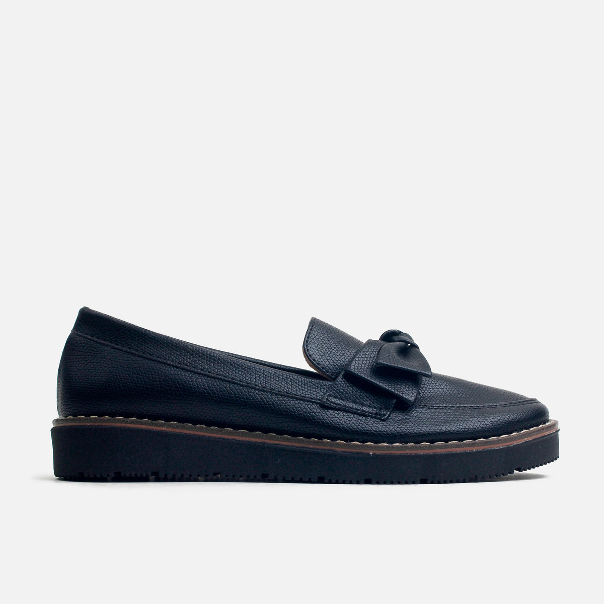 Mocasin plataforma chrystal de sintético para mujer - Negro