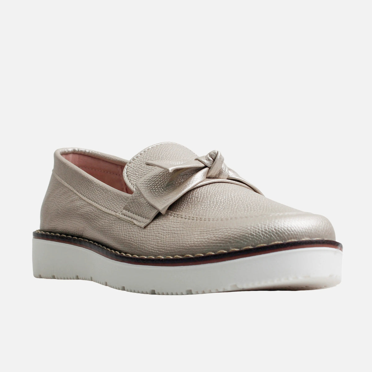 Mocasin plataforma chrystal de sintético para mujer - Oro