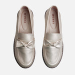 Mocasin plataforma chrystal de sintético para mujer - Oro