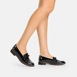 Mocasin plano selene de sintético para mujer - Negro