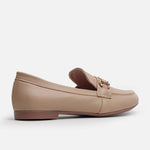 Mocasin plano alba de sintético para mujer - Beige