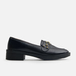 Mocasin plano belice de sintético para mujer - Negro