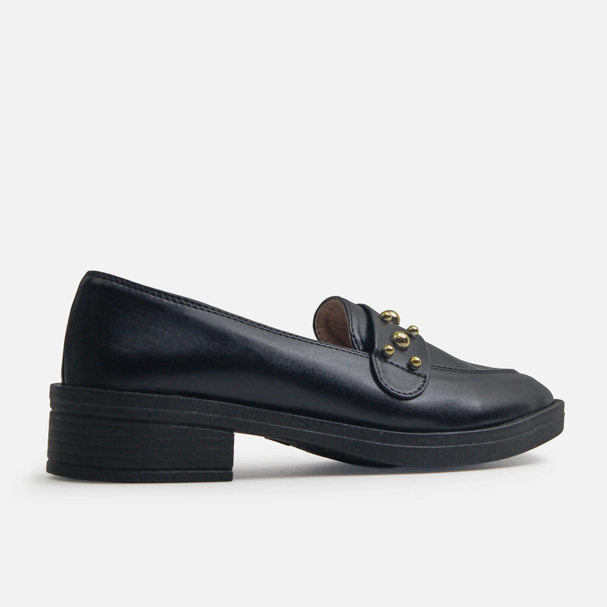 Mocasin plano belice de sintético para mujer - Negro